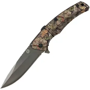 ABKT - Mossy Oak Sidewinder A/O - Assisted opening. 4.25" closed. 3.25" black stonewash finish 8Cr13MoV stainless blade. Synthetic handle. Extended tang. Lanyard hole. Thumb stud. Pocket clip. Mossy Oak Break-Up camo pattern handle. Boxed. Christmas GIFT!