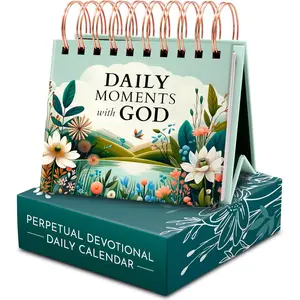 Daily Devotional Calendar for Women - Perpetual Flip with 366 Prayers and Blessings - Christian Gifts for Her, Religious Desk Calendar,  Gifts, Inspirational Scripture Art, Faith Decor