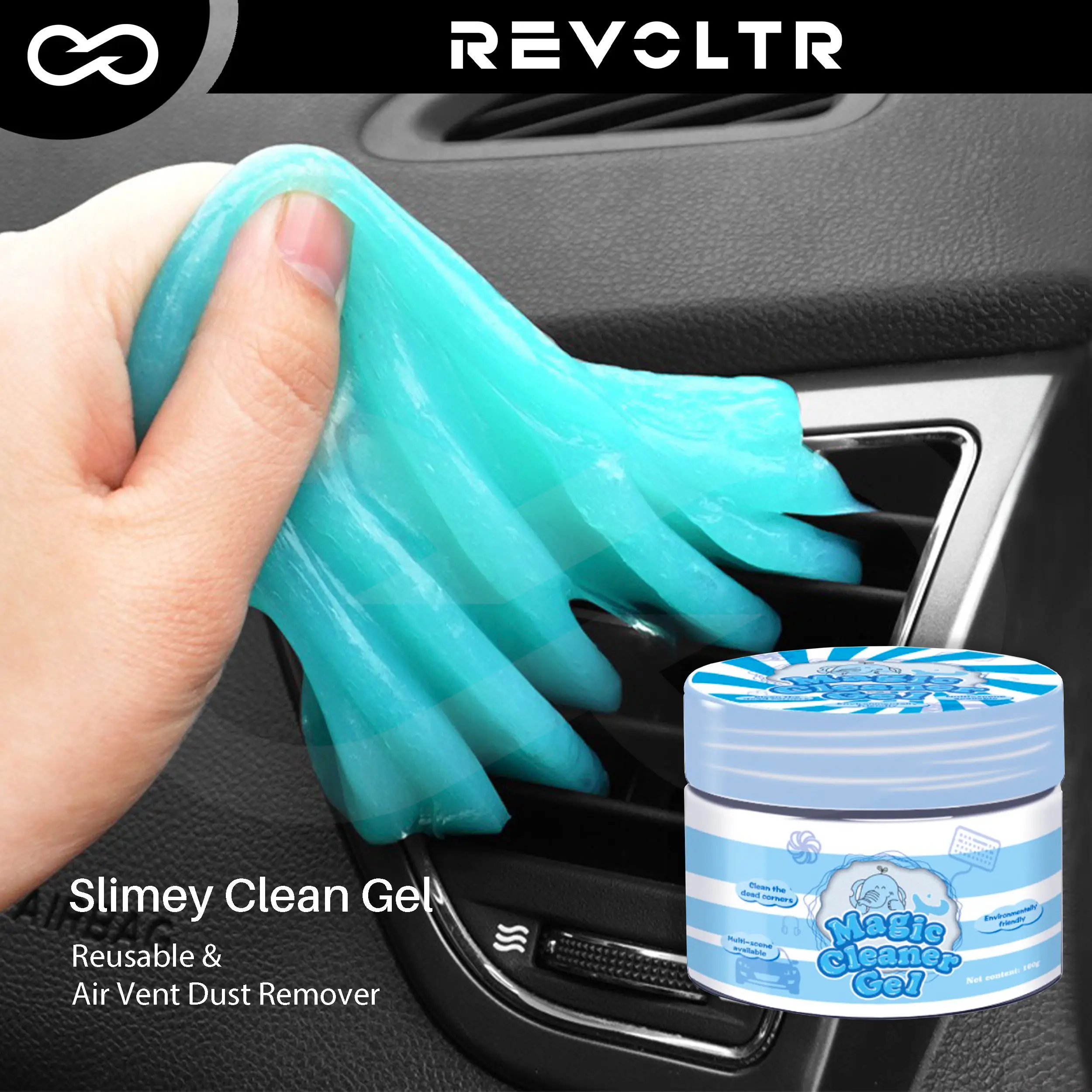 Car Cleaning Gel 5.64oz, Canned Reusable Car Interior Cleaner, Car Air Outlet Slime Cleaning Product, Auto Detailing Tool, Keyboard Cleaner, Universal