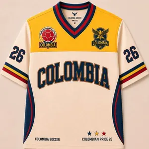 Custom Colombia Jersey, Personalized Soccer Jersey, Colombia Soccer Jersey, Retro Team Shirt, Custom Name Number Jersey, Football Fan