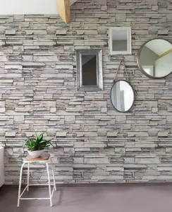 Faux Stone Wallpaper - Peel and Stick Faux Stone Wallpaper - Peel and Stick