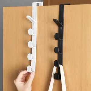 Space-Saving Over-the-Door Hook Rack Organiser: Storage Hooks, Versatile & Lightweight, Easy to Install, Perfect for Organizing Clothes, Kitchen, and Bathroom