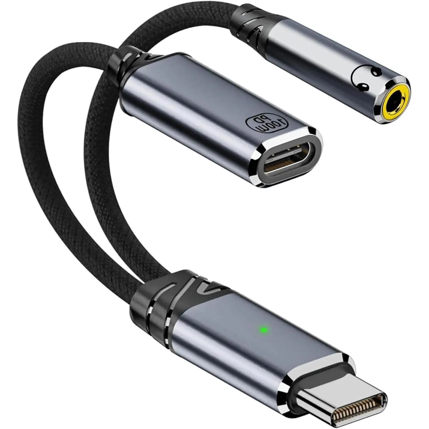 USB C to 3.5mm Headphone and Charger Adapter,2-in-1 USB C to Aux Audio Adapter with 60W PD 3.0  ,DAC Chip for  16/15 Series,Galaxy S25/S24, Pixel