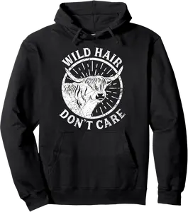 Wild Hair Don't Care Scottish Highland Cow For Cattle Farmer Pullover Hoodie - Alizejaqua Shop 57B09MPVK9MH
