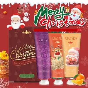 XlAOKS Christmas Hand Cream Gift Set Shea Butter Triowith Vitamin E & Salicylic Acid Moisturizing for Dry CrackedHands Women's Advent Calendar Stuffer