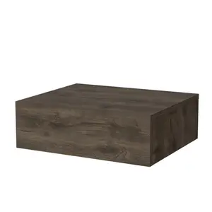 HomeRoots 546181 5 in. One Drawer Faux Wood Floating Nightstand, Brown
