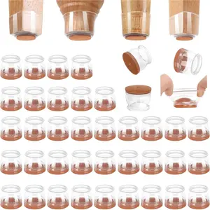 36-Pack Chair Leg Floor Protectors, Silicone & Felt Furniture Feet Covers, Noise Reduction, Scratch Prevention for Hardwood, Tile, and Laminate Floors, Universal Large Clear