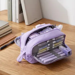 Pencil Pen Case, Large Capacity Pencil Box Multi-Slot Pencil Pouch Bag, Pencil Bag Pen Boxes with 4 Compartments for Kids School Supplies, School Supplies Organizer for Teen Girls   adhd accessories