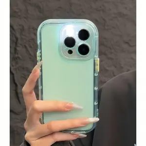 Simple Design Dopamine Color Cute Girl 2-In-1 Phone Case, Shockproof Protection, Perfect For Spring And Summer Seasons.Suitable For IPhone 12/12 Pro/12 Pro Max/13/13 Pro/13 Pro Max/14/14 Pro/14 Pro Max/15/15 Pro/15 Pro Max/11/11 Pro Max/14 Plus/16/16 Pro