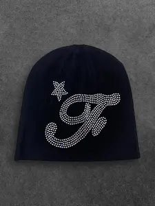 New Knitted Y2K Style Lover's Fashion Versatile Warm Hat Jacquard Hat Beanie Fitted Hat