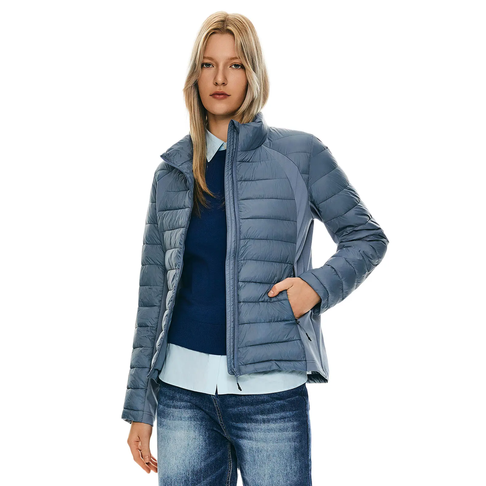 Orolay Lightweight Insulated Women's Running Jacket Hybrid Quilted Puffer Coats Breathable Hiking Warm Fall Outerwear