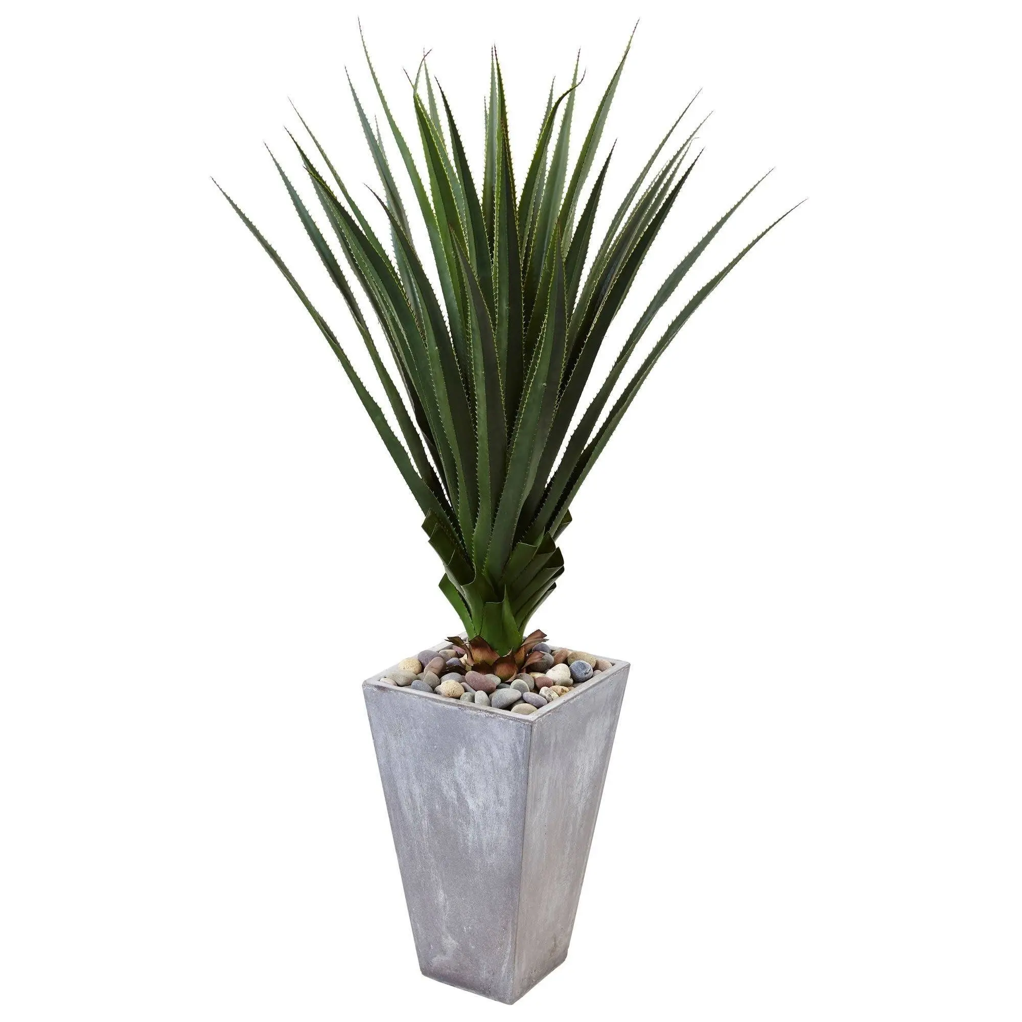Spiked Agave Cement Garden Planter - Modern Home Decor Pots, Indoor-Outdoor Garden Supplies, Modern Plant Pot, Desert