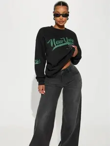 Lost As Always Stretch Baggy Jeans - Black Wash