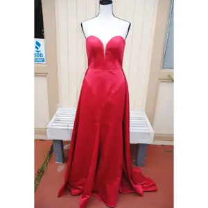 Terani Couture red sweetheart strapless gown