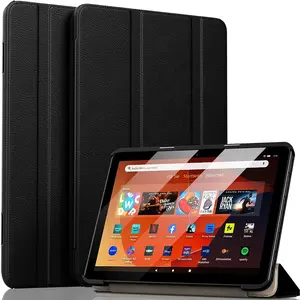 Fire HD 8 Tablet Case(12th/10th Generation, 2024/2022/2020 Release), Kindle Fire 8 Tablet Case,  Lightweight Slim Shell Quality PU Leather Trifold Stand Cover Auto Wake/Sleep,Black