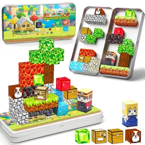 Magnetic Toy Set with Iron Box, Lava Treasure Hunt Theme, 3D DIY Puzzle Toy, Multicolor, Ideal for Sensory Birthdays and Halloween Gifts, Magnetic Cube