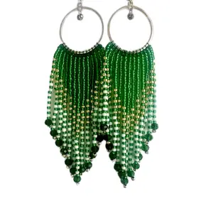 Adorn yourself with these 18K real gold plated beaded hoop earrings, adorned with handcrafted craftsmanship and gradient details. These delicate earrings are designed for a lightweight, comfortable feel and stylish appeal.