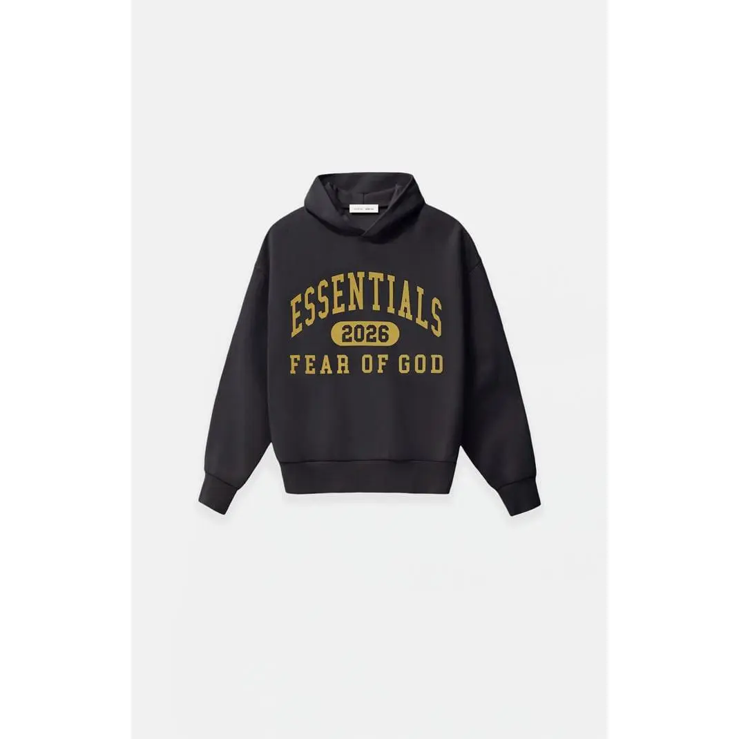 Fear of God ESSENTIALS Men's Kids Vintage Black Classic Hoodie Fear of God ESSENTIALS Men's Kids Vintage Black Classic Hoodie