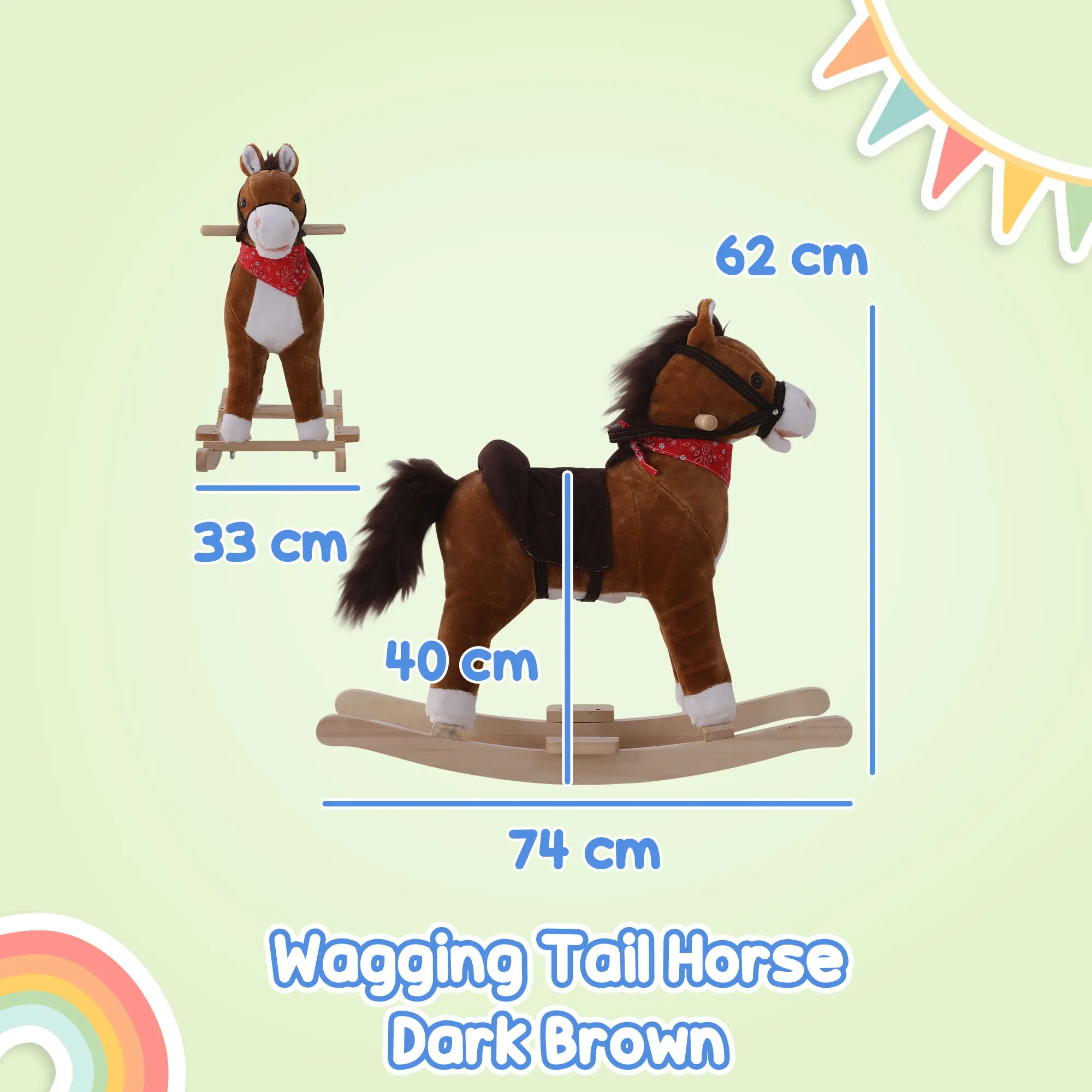Wagging Tail Horse Dark Brown