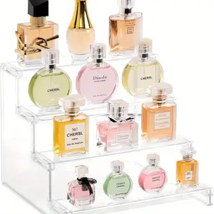 4-Tier Transparent Plastic Display Stand, Dressing Table Organizer, Suitable for Bedroom Decoration and Organization, Shelf