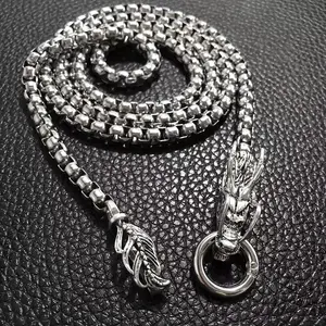 [1pc Dragon Head Beaded Chain] 1pc Dragon Head Bracelet Beaded Chain, For Men