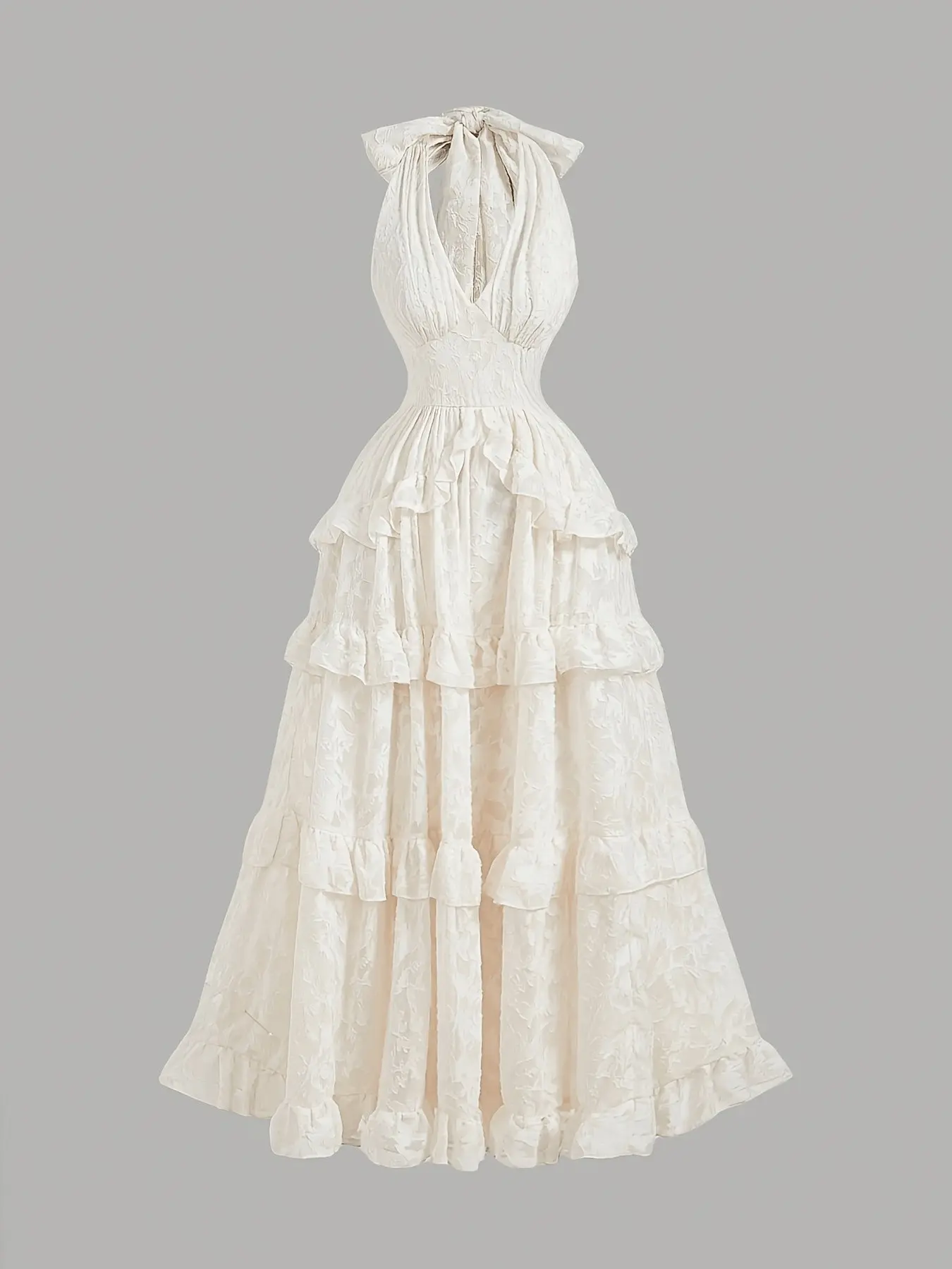 Elegant Cute Backless Butterfly Knot Dress, Layered Ruffle Design, Perfect for Dates, Parties, Holidays, Summer, Beach, Boho Style, Chic, Bohemian