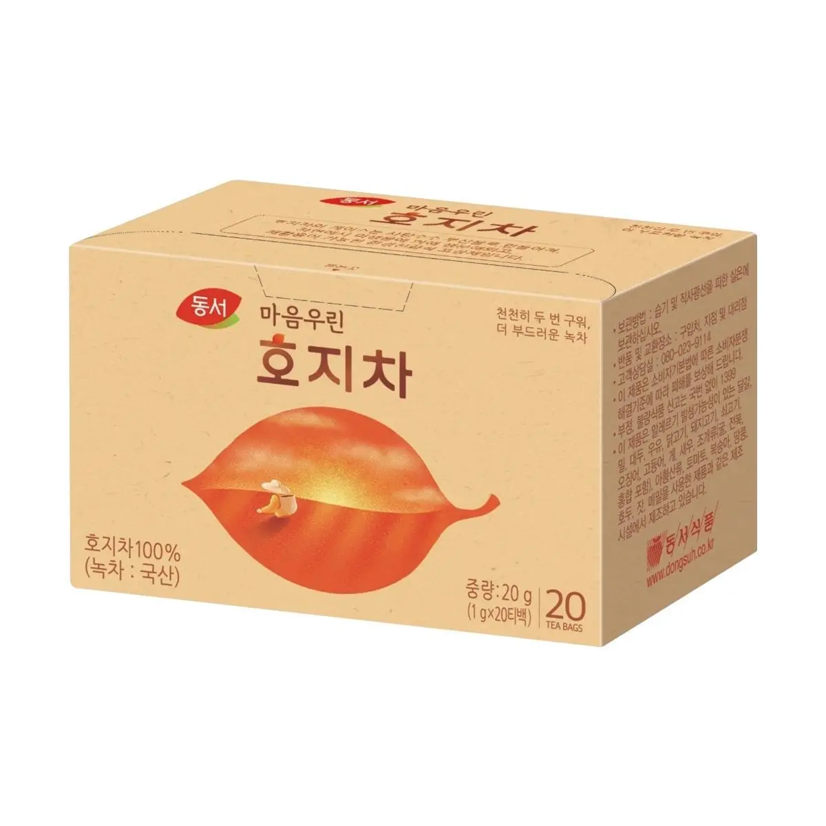 DONGSUH Roasted Green Tea Bags (20 Bags, 20g) - Smooth & Mellow Korean Barley Tea Flavor