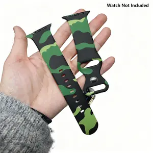 Tactical Camo Band For Apple Watch Ultra 3/2/1, Soft Silicone Sport Bracelet for Men, Simple Secure Butterfly Clip Strap for Apple Watch Series 11/10/9/8/7/6/5/4/3/2/1,Compatible with 42/44/45/46/49mm. Tactica Outdoor 【Watch Not Included】