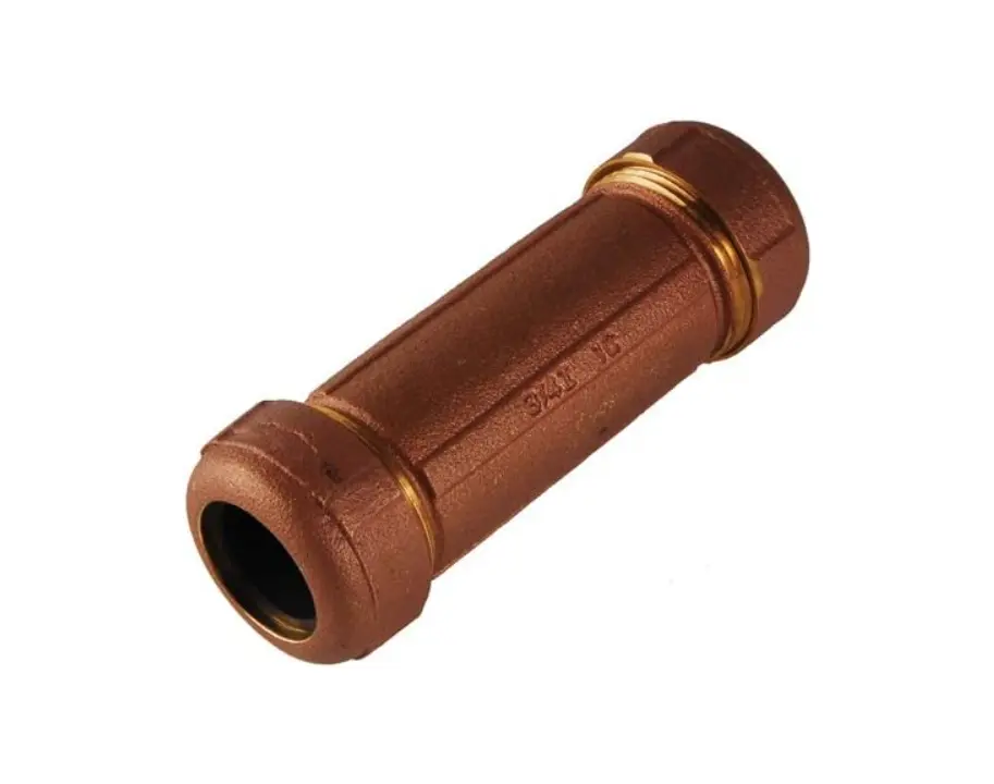 Brass G Coupling 1/2" Copper x 3/8" IPS SAN SB Copper Coupling Component for Industrial Applications with Precise Mechanical Part Design