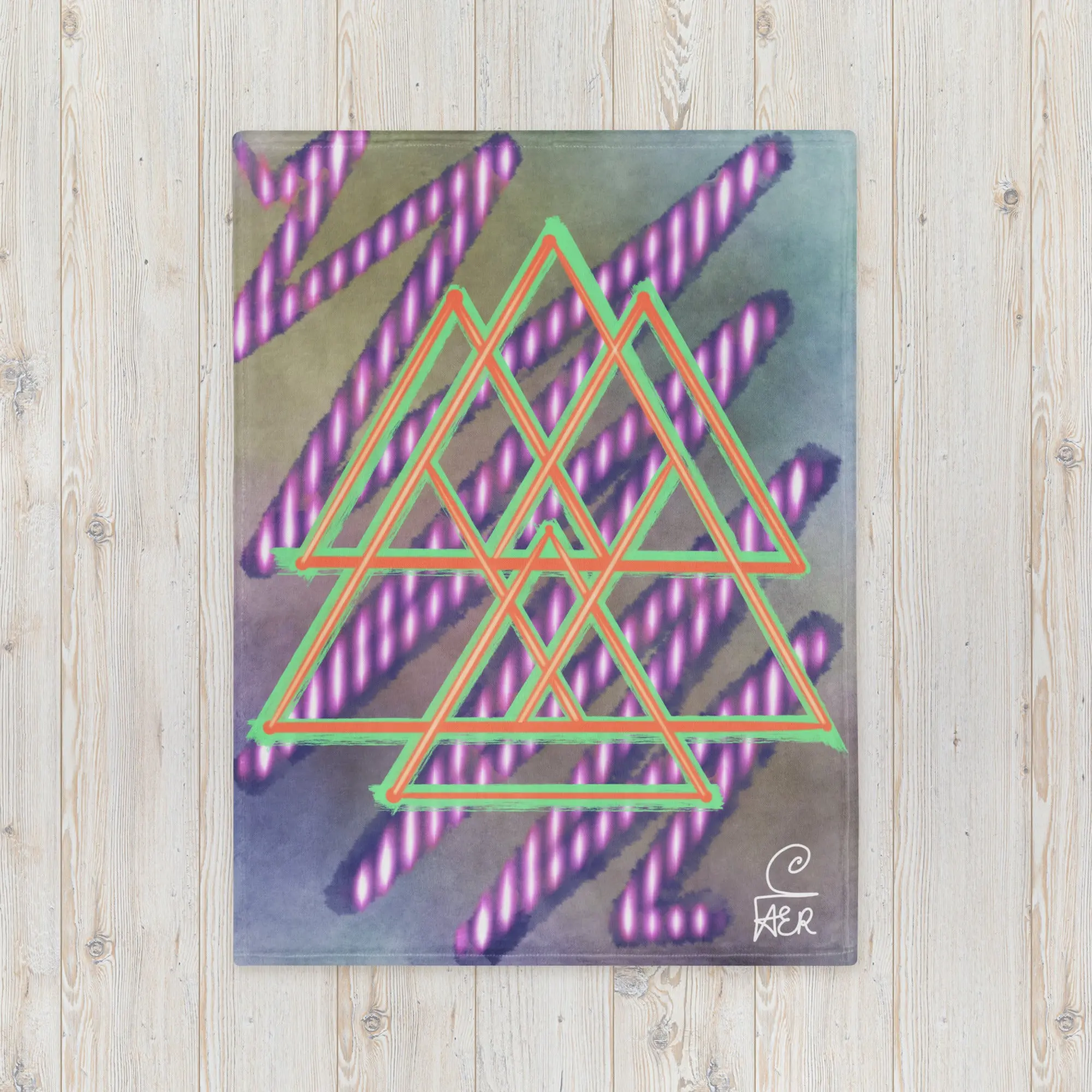 The Triple Tetrahedron (Triangle Trinity) Throw Blanket