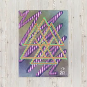 The Triple Tetrahedron (Triangle Trinity) Throw Blanket