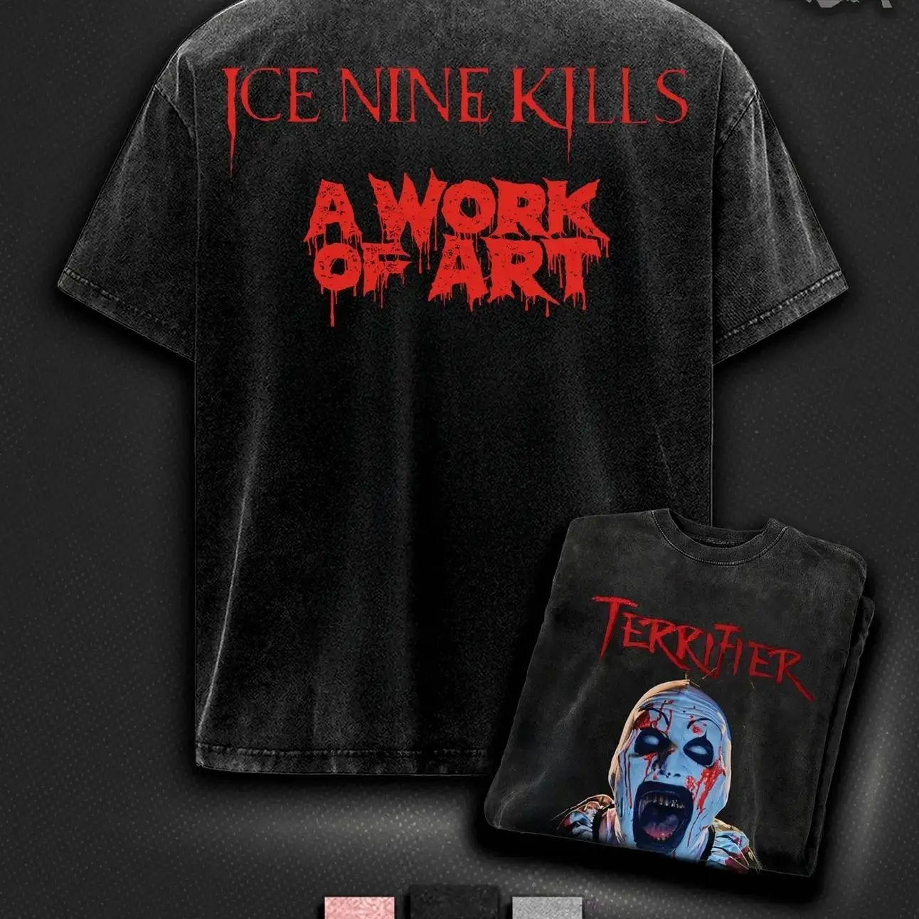 Art the Clown Terrifier Horror Movie Premium Acid Wash, Cotton T-Shirt,Art the Clown Tee, Horror Movie Shirt, Horror Fan Gift MXH