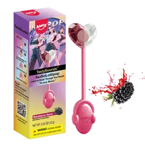 (50% off)Amos TastySounds Music Lollipops – Sugar-free heart-shaped candies with bone conduction music tech | K-pop inspired Strawberry, Blueberry, Watermelon, Blackberry Fallontonight lollipop star-1
