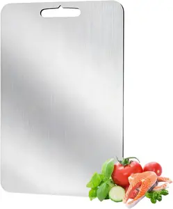 2026 New Upgrade 100% Pure Titanium Cutting Board for Kitchen, Double Sided Non Toxic Hygiene Durable Dishwasher Safe Chopping Board (15"L x 11"W)