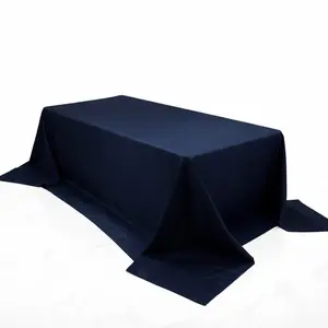 Navy Blue Polyester Rectangular King Tablecloth – 108" x 156" Extra-Wide, Wrinkle-Resistant Banquet Linen for Catering, Events & 8ft Tables