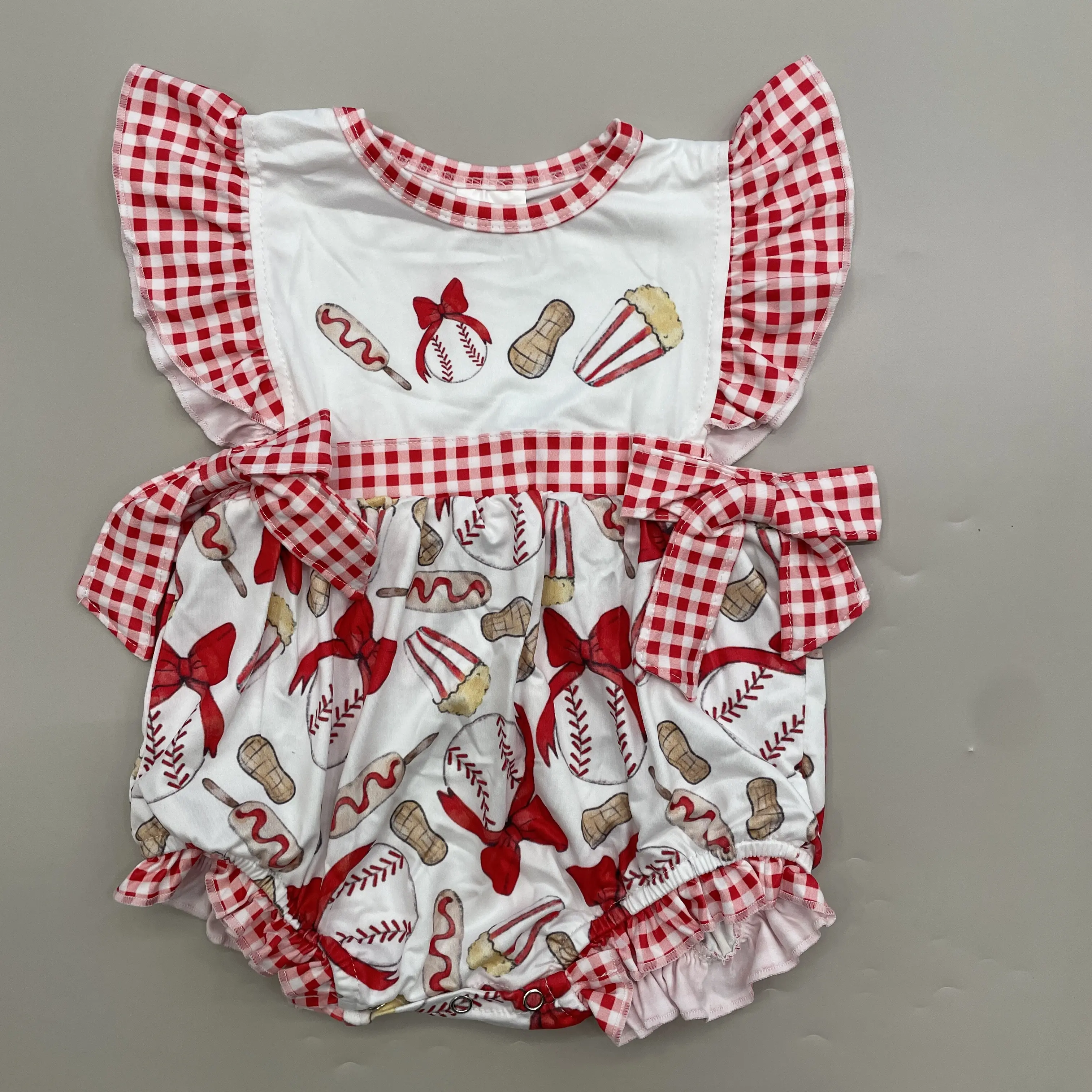 Adorable Baseball Bubble Onesie for Baby Girl | Summer Romper with Cute Bubble Fit | Perfect Little Slugger Outfit for Game Day
