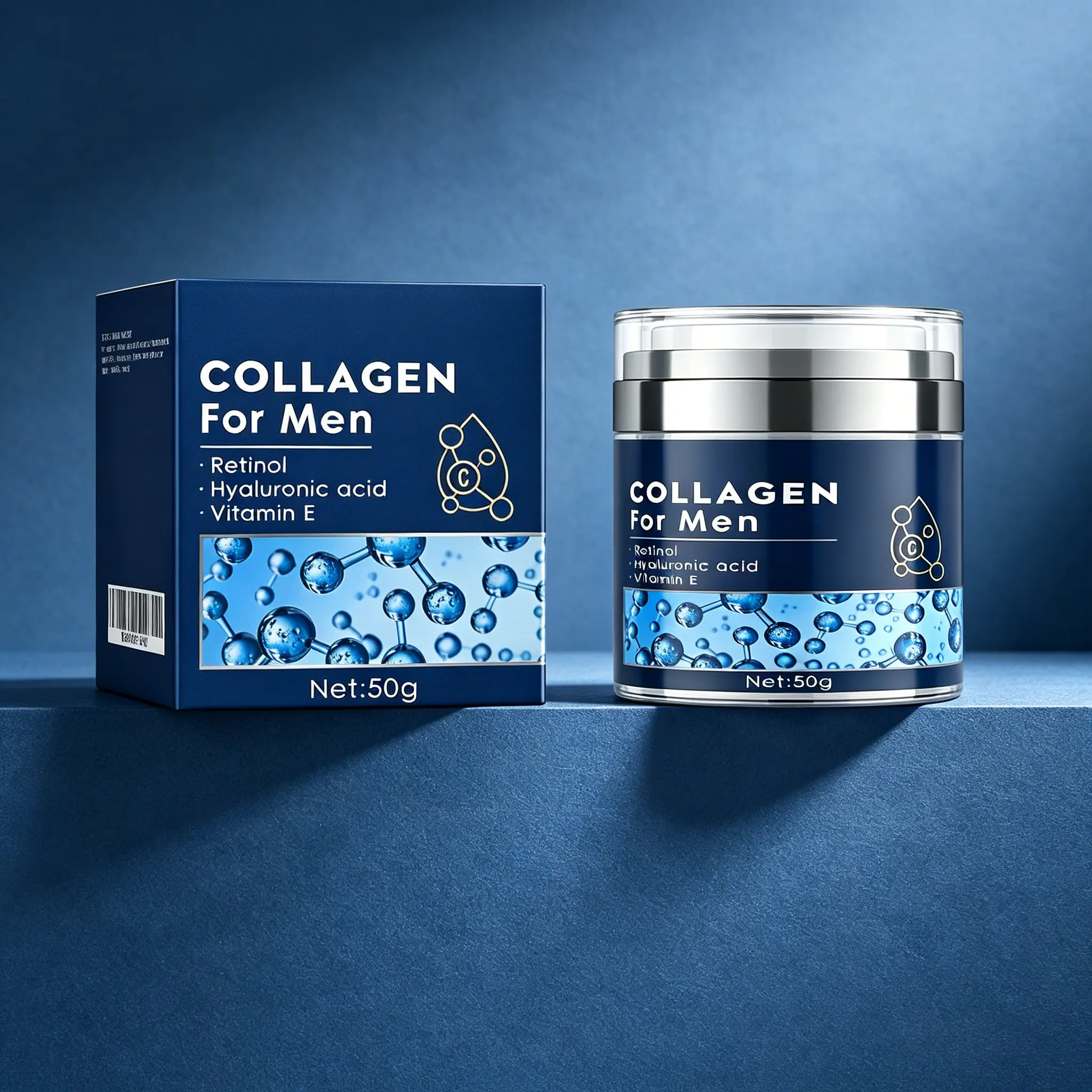 Men's Anti-Aging Face Cream 50g – Collagen + Retinol + Hyaluronic Acid + Vitamin E – Reduces Wrinkles & Fine Lines – Firms Sagging Skin – Deeply Hydrates & Restores Youthful Glow – Daily Moisturizer for Men
