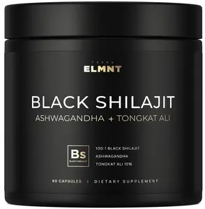 103,800mg Black Shilajit for Men 100x Strength w. Ashwagandha & Tongkat Ali 10% Extract - Ultra Pure Himalayan Shilajit Capsules 60% Fulvic Acid - Energy, Stamina & Performance Mens Health Supplement