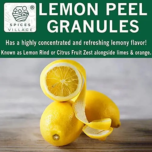 SPICES VILLAGE Dried Lemon Peel Granules, Lemon Zest Seasoning for