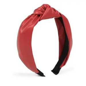 Huachi Knotted Headbands for Women, Leather Headbands with Knots Cute Womens Headbands knotted, Fashion Headbands for Women Top Knot Headband for Girls Women's Stylish