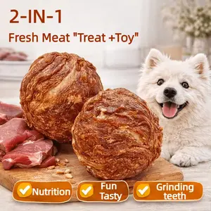 Chicken & Duck Flavored Chew Balls for Dogs，Featuring A Freeze-dried Egg Yolk Center ,Rawhide Dental Chew Ball Suitable for All Dog Breeds，Ideal for use as training rewards or for interactive feeding,both indoors and outdoors,11OZ