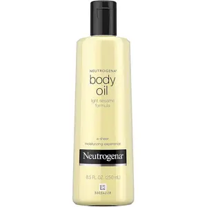 Neutrogena Body Oil Light Sesame Formula, Dry Skin Moisturizer & Hydrating Body Massage Oil, for Radiant & Healthy Looking Glow, Nourishing Bath Oil for Sheer Moisture, 8.5 fl. oz
