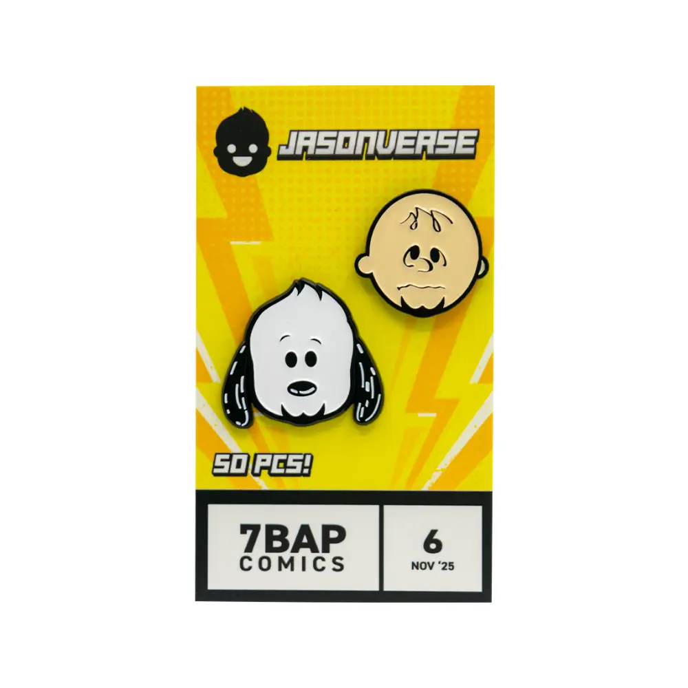 Jasonverse Classic Cartoon Metal Collectible Pins Set - 7BAP Exclusive, Limited 50pcs, Ideal for Comic Book Fans, Fashion Collar Clips & Brooches Accessories, Necktie Clip