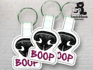 Dog Nose BOOP Embroidered Vinyl Keychain