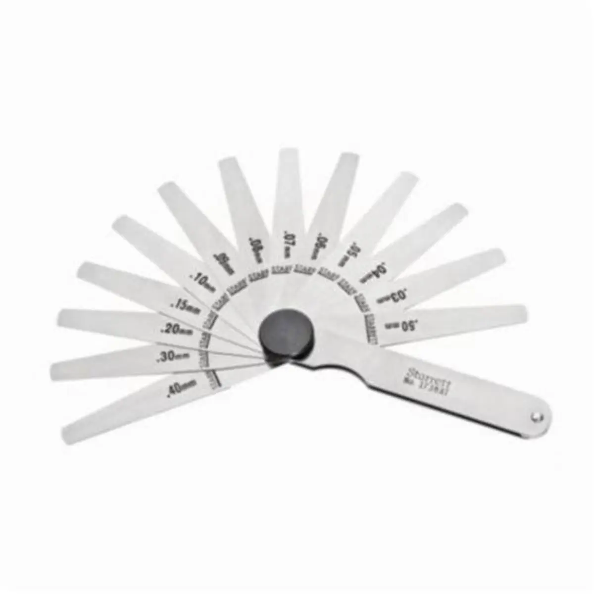 212 MAIN Starrett 173MAT Portable Heavy Duty Hardware Tool Leaf Marked Test Gauge Set, 13-Piece Metric Calipers, 0.03-0.50 mm Measurement Range