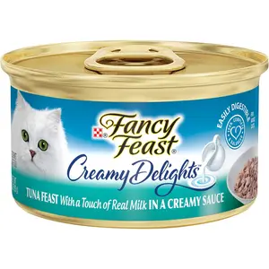 Purina Fancy Feast Wet Cat Food, Creamy Delights Tuna Feast in a Creamy Sauce - (Pack of 24) 3 oz. Cans