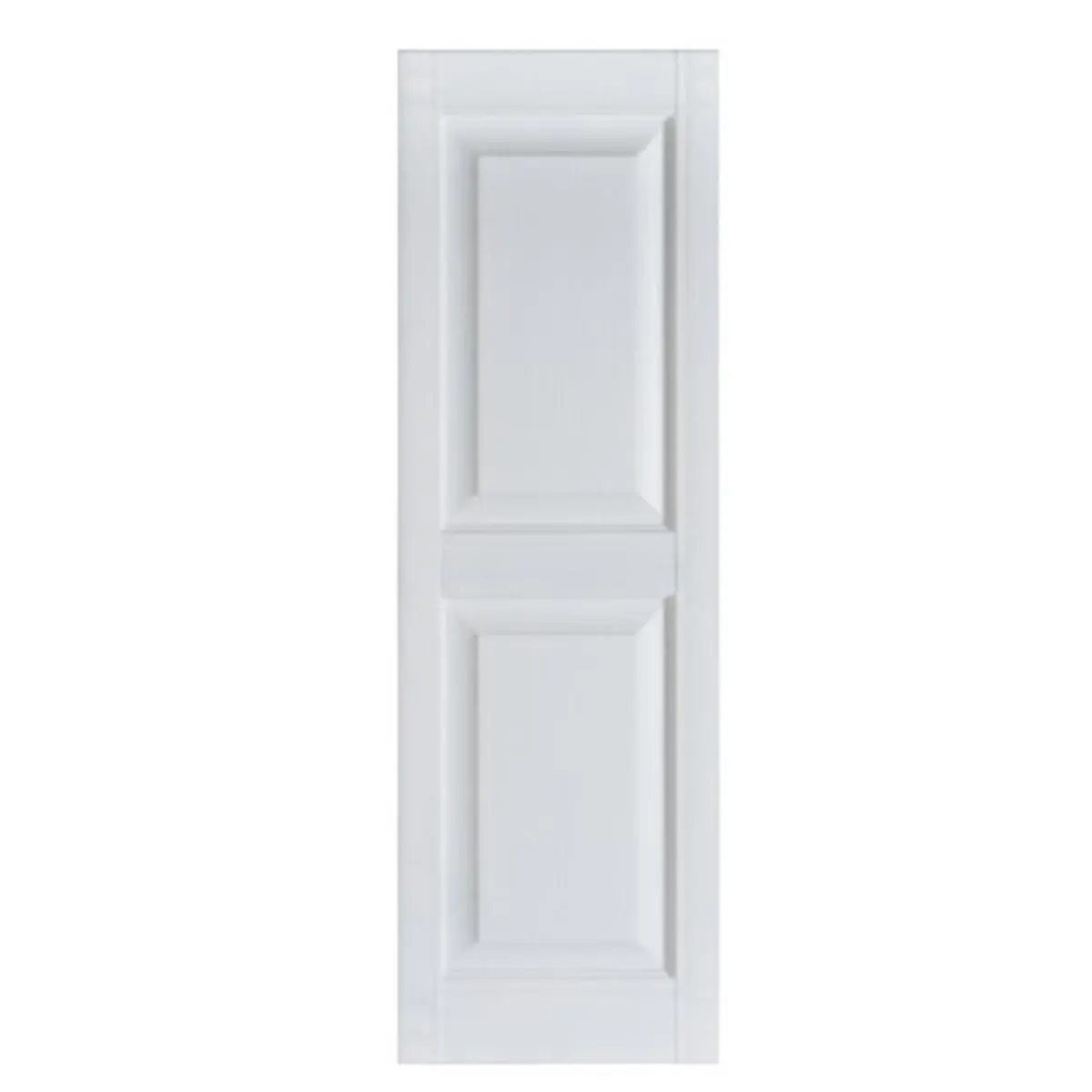 Perfect Shutters Premier Raised Panel Exterior Window Shutters, 15x35in Pair of 1-Piece Paintable Maintenance-Free Polystyrene with Center Mullion for Baby & Maternity Decor, Adds Value & Curb Appeal