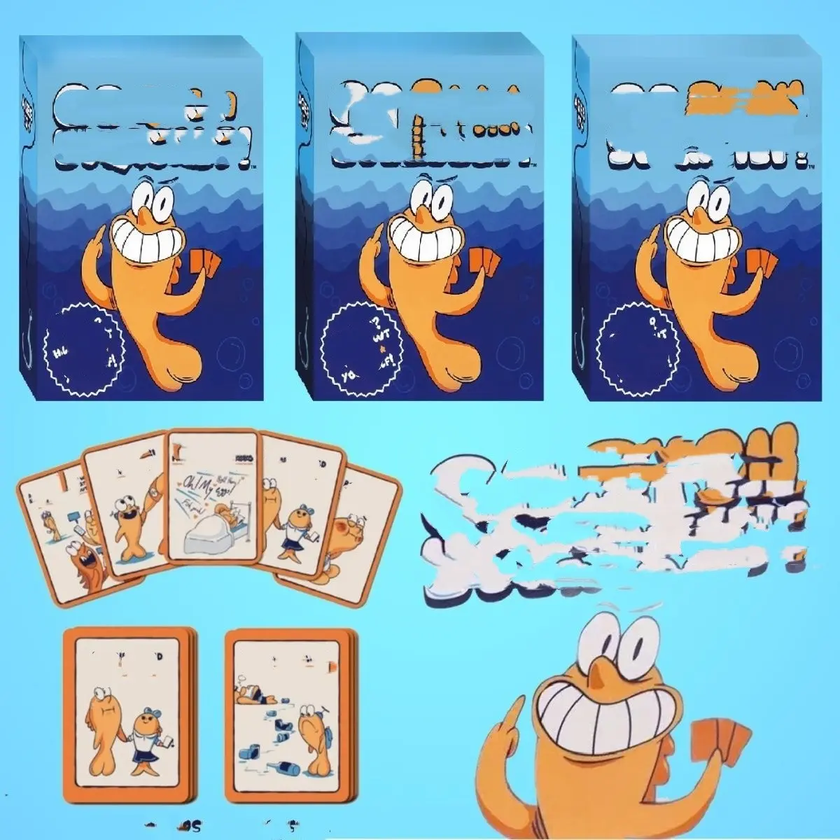 Classic Fishing Themed Card Game for Family Play, Interactive 2+ Players, Original Art Style Cartoon Fish Design, Educational Party Game, Card Set, Card Deck, Card Games for Families, Cards Game