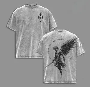 valentine shirts  Sanctus Michael Archangelus x Flaming Sword x Shield x Scales of Justice Archangel Michael T-Shirt Washed Church Outfit Gym Pump Cover ,Christian Religious , Jesus Apparel