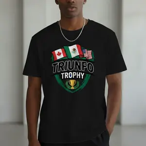 Men's Graphic T-Shirt - Short Sleeve Crew Neck Regular Fit Casual Wear | Soft & Breathable Fabric, Durable Print, Everyday Comfort, Machine Washable, 2026 DreamCup-Triunfo Trophy Graphic